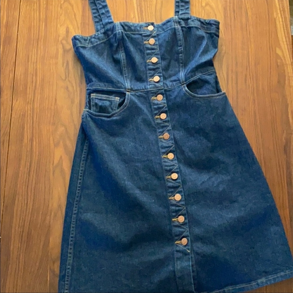 MADEWELL Sleeveless Denim Overall Dress -Sz8 - Picture 5 of 8